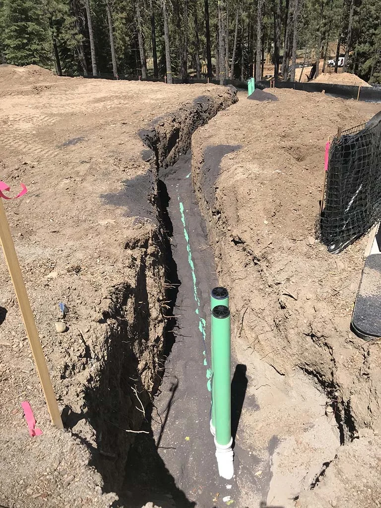 channel with pipe installed